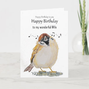 Leuke vrouw gelukkige verjaardag Mus Vogel Kaart