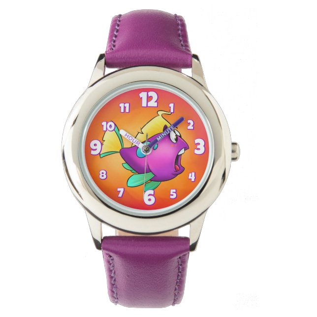 Leuke walvis cartoon magneet horloge (Voorkant)