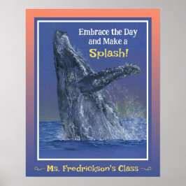 Leuke walvis print voor de Classroom Sunset Border