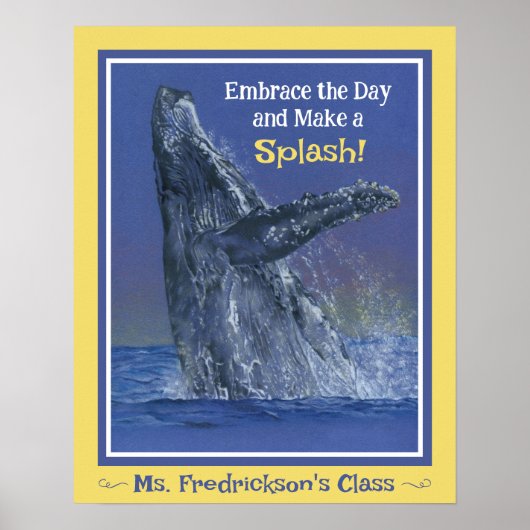 Leuke walvis print voor de Classroom Yellow Border (Voorkant)