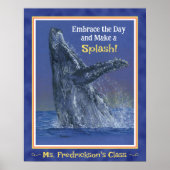 Leuke walvis print voor het klaslokaal Deep Blue B (Voorkant)