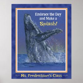 Leuke walvis print voor het klaslokaal Deep Blue B