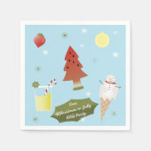 Leuke Watermeloen Kerstmis in juli BBQ Party Serve Servet (Voorkant)