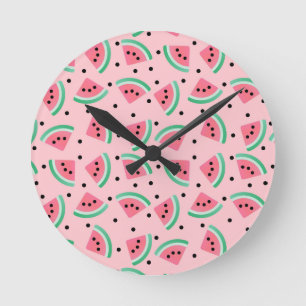 Leuke Watermeloen Slice Patroon Zomer Vibes Ronde Klok