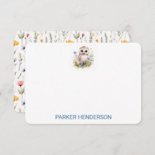 Leuke Waterverf Baby Uil Kinder briefpapier Bedankkaart