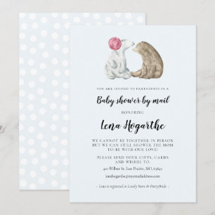 Leuke waterverf beren Baby shower per post Kaart