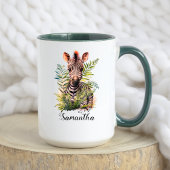 Leuke Waterverf Bloemen Baby Zebra Safari Dier Mok