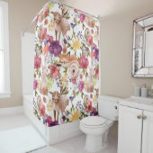 Leuke Waterverf bosdieren bloemig Douchegordijn (In situ)