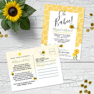 Leuke Waterverf Bumble Bee Budget Baby shower Briefkaart