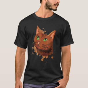 Leuke Waterverf Cat Voor Bruine Kat Kleurrijke Pop T-shirt