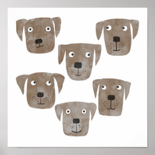 Leuke waterverf chocolade Labrador Retriever honde Poster