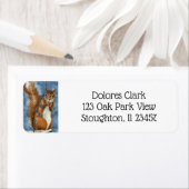 Leuke Waterverf eekhoorn Etiket (Insitu)