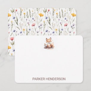 Leuke Waterverf Fox Kinder briefpapier Bedankkaart