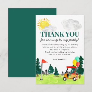 Leuke Waterverf golfkar Verjaardag Par-t-shirt Par Bedankkaart