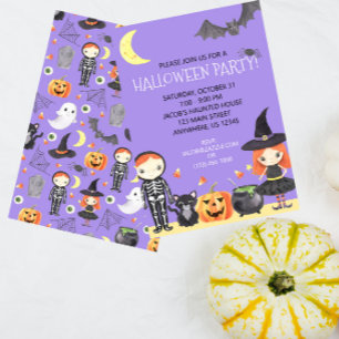 Leuke Waterverf Halloween Kostuum Kinder Kaart