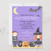 Leuke Waterverf Halloween Kostuum Kinder Kaart (Voorkant)