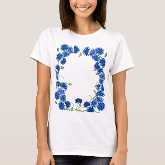 Leuke waterverf korenbloemen t-shirt (Voorkant)