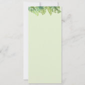 Leuke Waterverf luiaard & tropische bladeren Menu Kaart (Achterkant)