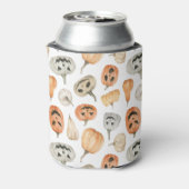 Leuke Waterverf pompoenpatroon Blikjeskoeler (Blikje Achterkant)