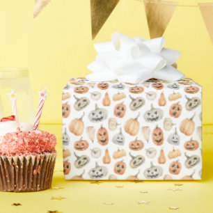 Leuke Waterverf pompoenpatroon Cadeaupapier