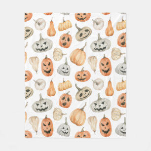 Leuke Waterverf pompoenpatroon Fleece Deken