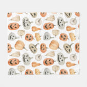Leuke Waterverf pompoenpatroon Fleece Deken (Voorkant (Horizontaal))