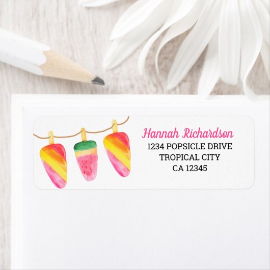 Leuke Waterverf Popsicle retouradres Etiket (Insitu)