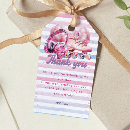 Leuke Waterverf Roller Blade Verjaardag Cadeaulabel