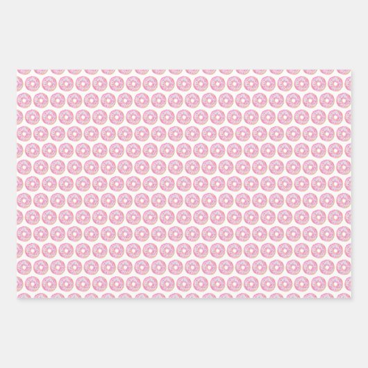 Leuke Waterverf Roze Sprinkle Donuts Patroon Inpakpapier Vel (Voorkant)