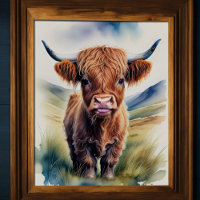 Leuke Waterverf Schilderen van een Highland Koe 5: