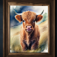 Leuke Waterverf Schilderen van een Highland Koe 5: