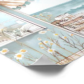 Leuke waterverf stijl strand scene poster (Hoek)