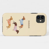 Leuke waterverf teckels met tekst Case-Mate iPhone case (Achterkant (horizontaal))