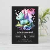 Leuke Waterverf Triceratops Verjaardag Kaart (Staand voorkant)