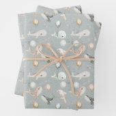 Leuke Waterverf walvis dolfijn en pastel ballon Inpakpapier Vel (In situ)