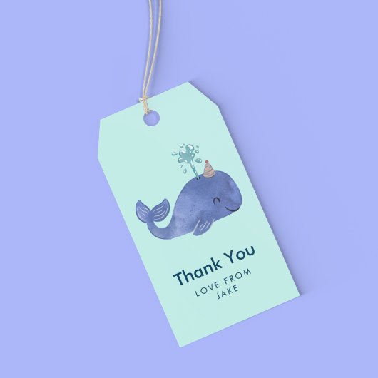 Leuke Waterverf Whale Party Pet Cadeaulabel