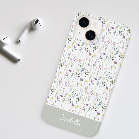 Leuke Waterverf Wildflower gepersonaliseerd Case-Mate iPhone Case