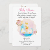 Leuke waterverf zwaan save the date (Voorkant / Achterkant)