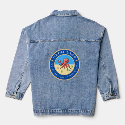Leuke weetje over octopussen denim jacket (Achterkant)