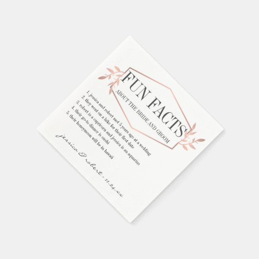 Leuke weetjes Elegant Roos Gold gepersonaliseerd Servetten (Hoek)