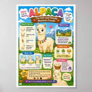 Leuke weetjes over Alpaca voor kinderen Poster