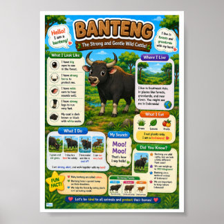 Leuke weetjes over Banteng voor kinderen Poster