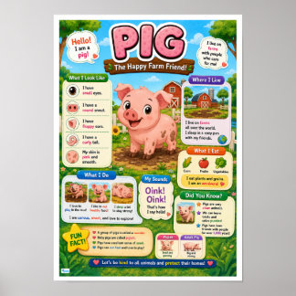 Leuke weetjes over varkens voor kinderen poster