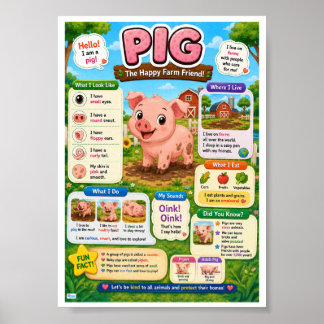Leuke weetjes over varkens voor kinderen poster