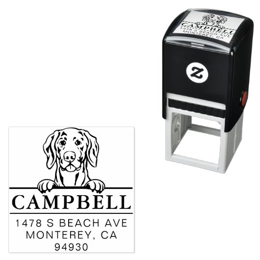 Leuke Weimaraner Custom Dog Address Stamp Zelfinktende Stempel (In situ)