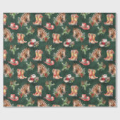 Leuke Western/Cowboy Kerst Cadeaupapier (Vlak)