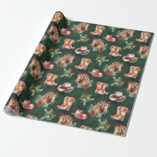 Leuke Western/Cowboy Kerst Cadeaupapier