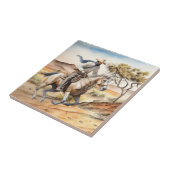 Leuke Westerne cowboywoestijn Tegeltje (Zijkant)