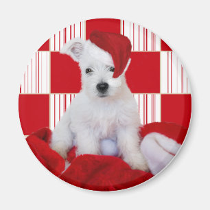 Leuke Westie Pup Kerstmis Koelkast Magnet Magneet