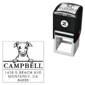 Leuke Whippet Custom Dog Address Stamp Zelfinktende Stempel (In situ)